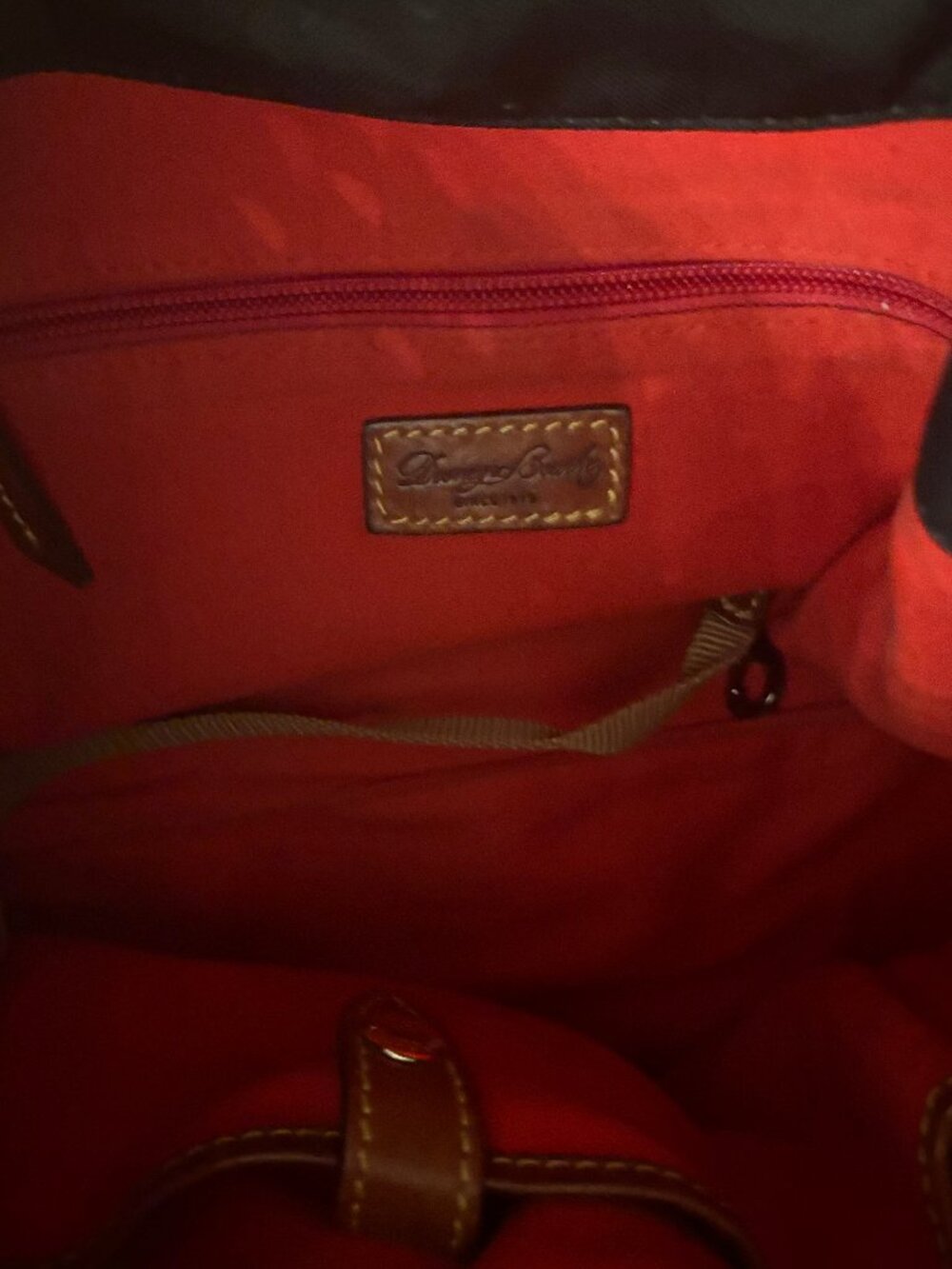 DOONEY & BOURKE BLACK NYLON, LEATHER DRAWSTRING TOP BAG, PURSE, LIKE NEW - Picture 9 of 13